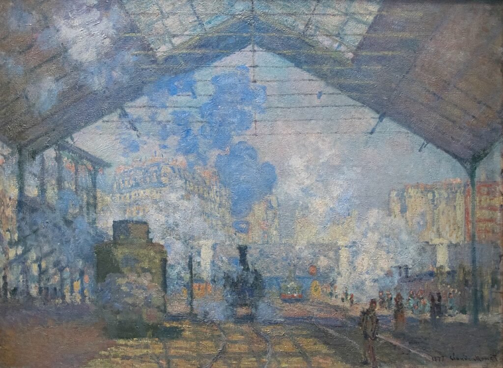 Calendrier impressionniste - Jour 18 2 Claude Monet, La Gare Saint-Lazare, 1877. Huile sur toile, 75 x 105 cm. Musée d’Orsay, Paris.